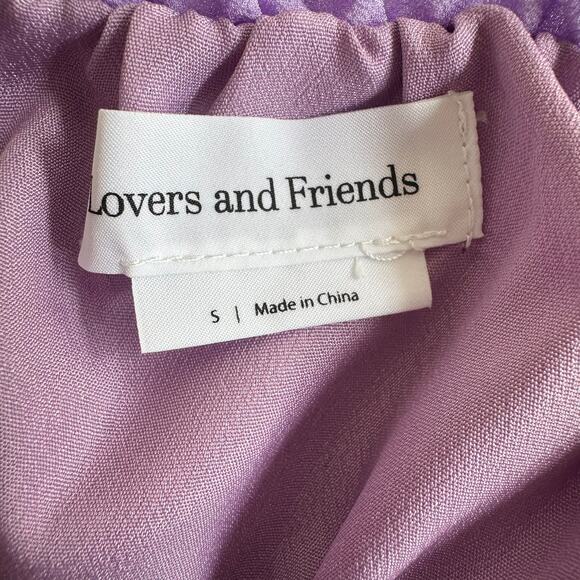Lovers and Friends Arden Midi Chiffon with Side Seam Slits Dress Purple Lilac  S - Picture 10 of 15
